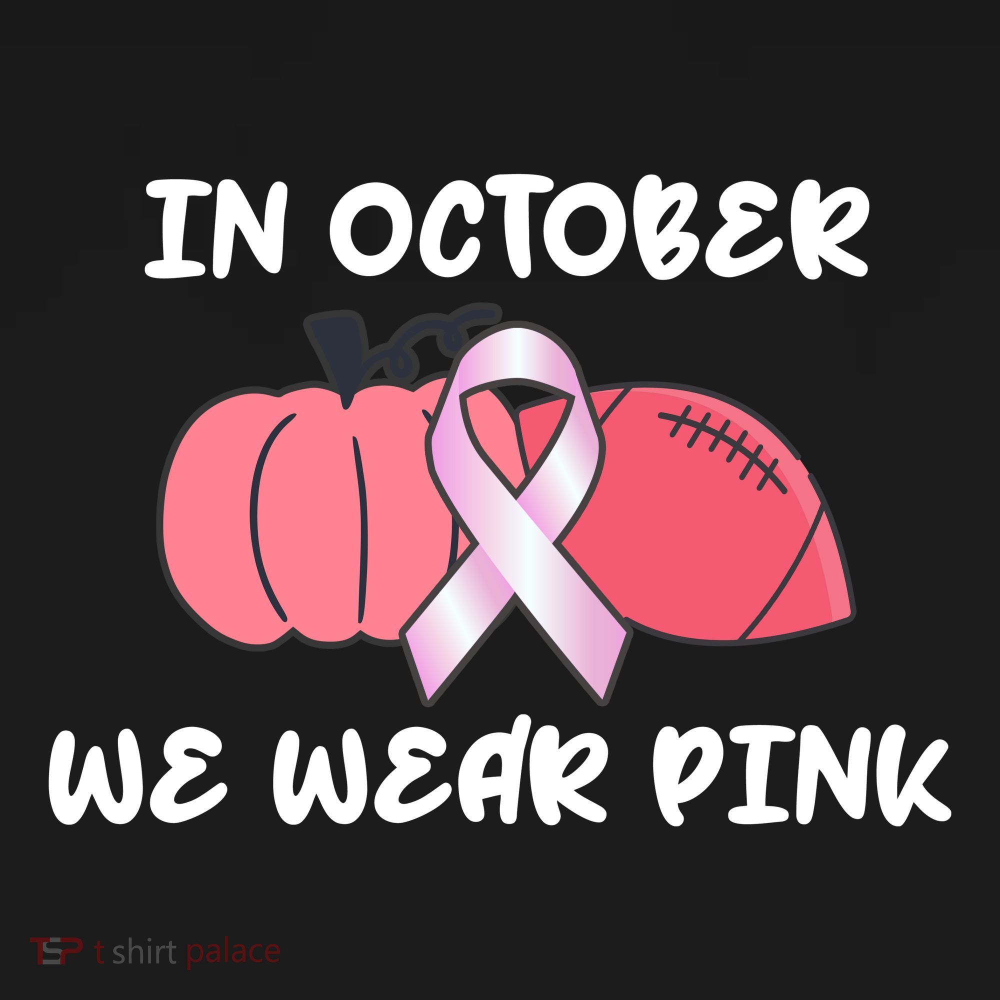 In October We Wear Pink Breast Cancer Pumpkin Ribbon Women's Tank Top