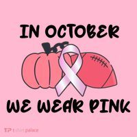 In October We Wear Pink Breast Cancer Pumpkin Ribbon T-Shirt thumb 7
