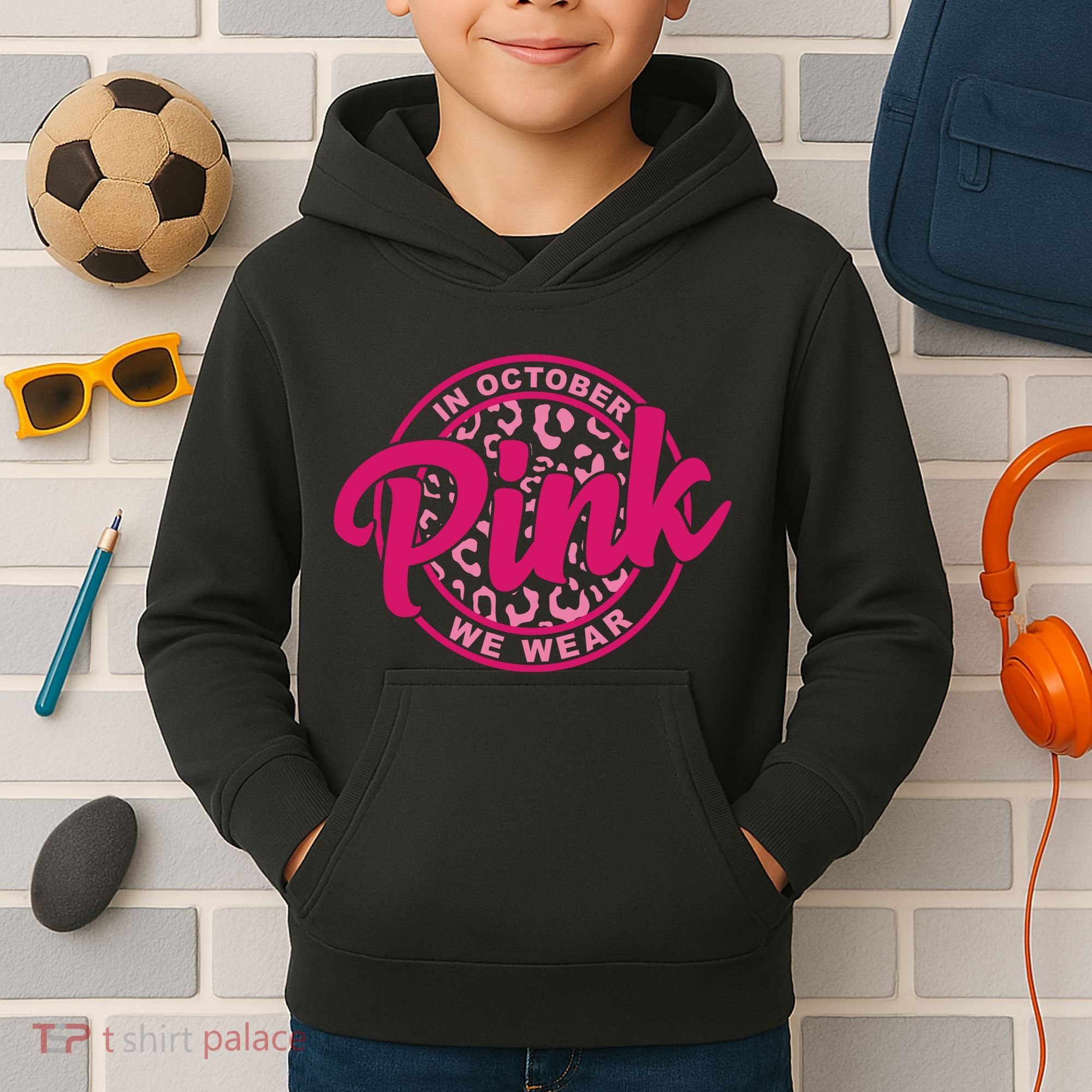 In October We Wear Pink Kids Hoodie