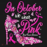 In October We Wear Pink Butterflies Breast Cancer Awareness Women's Tank Top thumb 5
