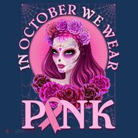 In October We Wear Pink Day Of The Dead Breast Cancer Warrior Women's Hoodie thumb 2