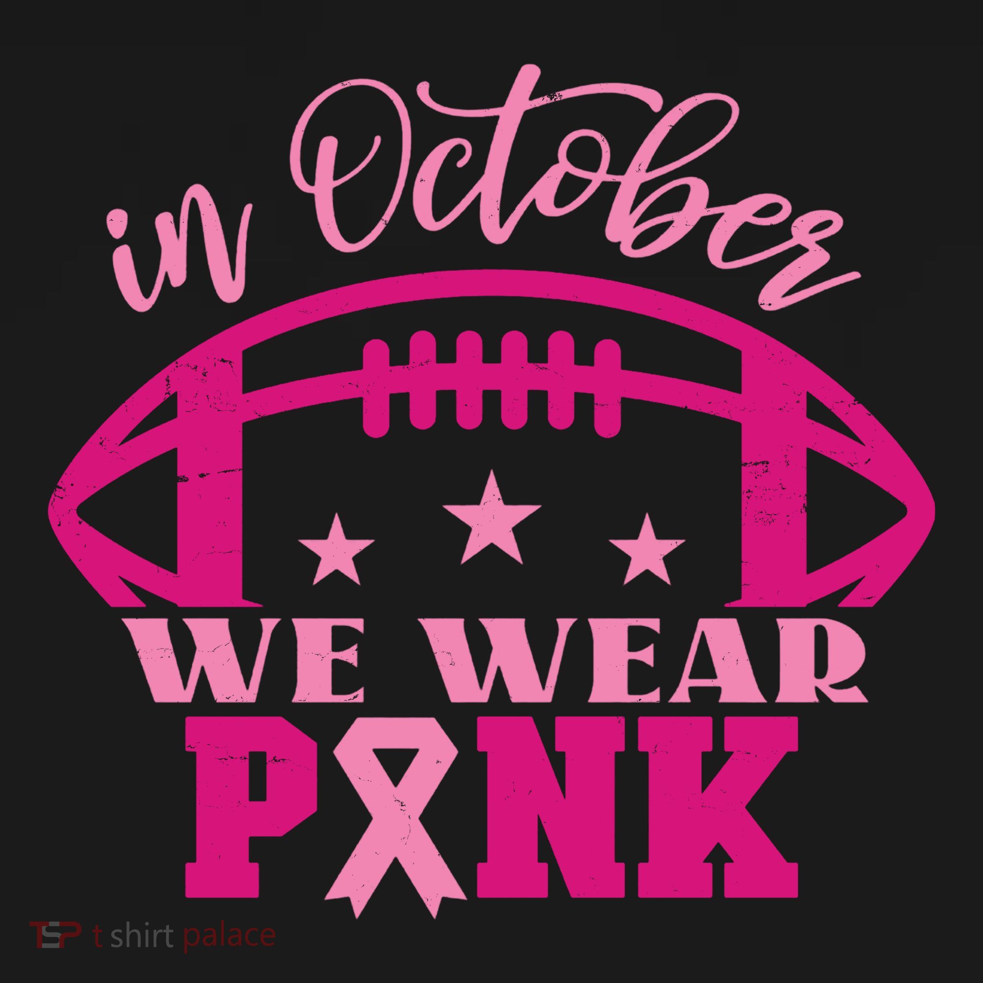 In October We Wear Pink Football Ribbon Women's Hoodie