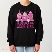 In October We Wear Pink Autumn Pumpkin Coffee Women's Sweatshirt thumb 0