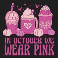 In October We Wear Pink Autumn Pumpkin Coffee Women's Sweatshirt thumb 2