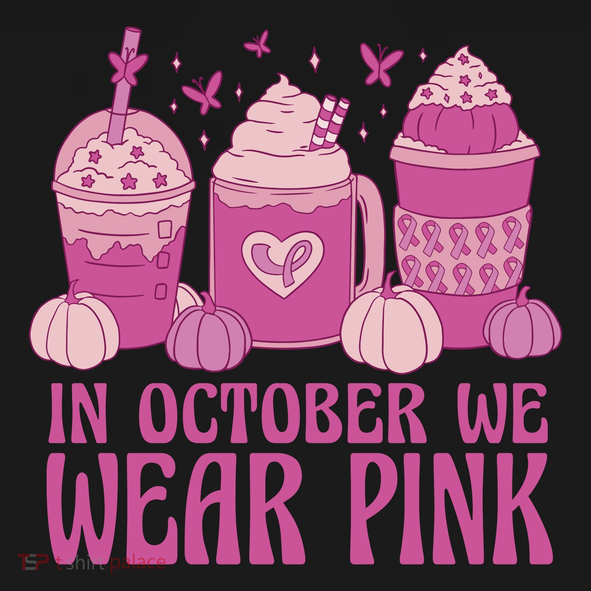 In October We Wear Pink Autumn Pumpkin Coffee Coaster