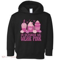In October We Wear Pink Autumn Pumpkin Coffee Toddler Hoodie thumb 0