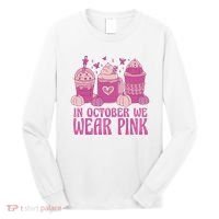 In October We Wear Pink Autumn Pumpkin Coffee Long Sleeve Shirt thumb 0