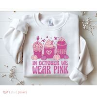 In October We Wear Pink Autumn Pumpkin Coffee Sweatshirt thumb 2