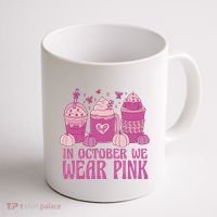 In October We Wear Pink Autumn Pumpkin Coffee Coffee Mug thumb 1