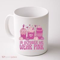 In October We Wear Pink Autumn Pumpkin Coffee Coffee Mug thumb 0