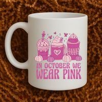 In October We Wear Pink Autumn Pumpkin Coffee Coffee Mug thumb 2