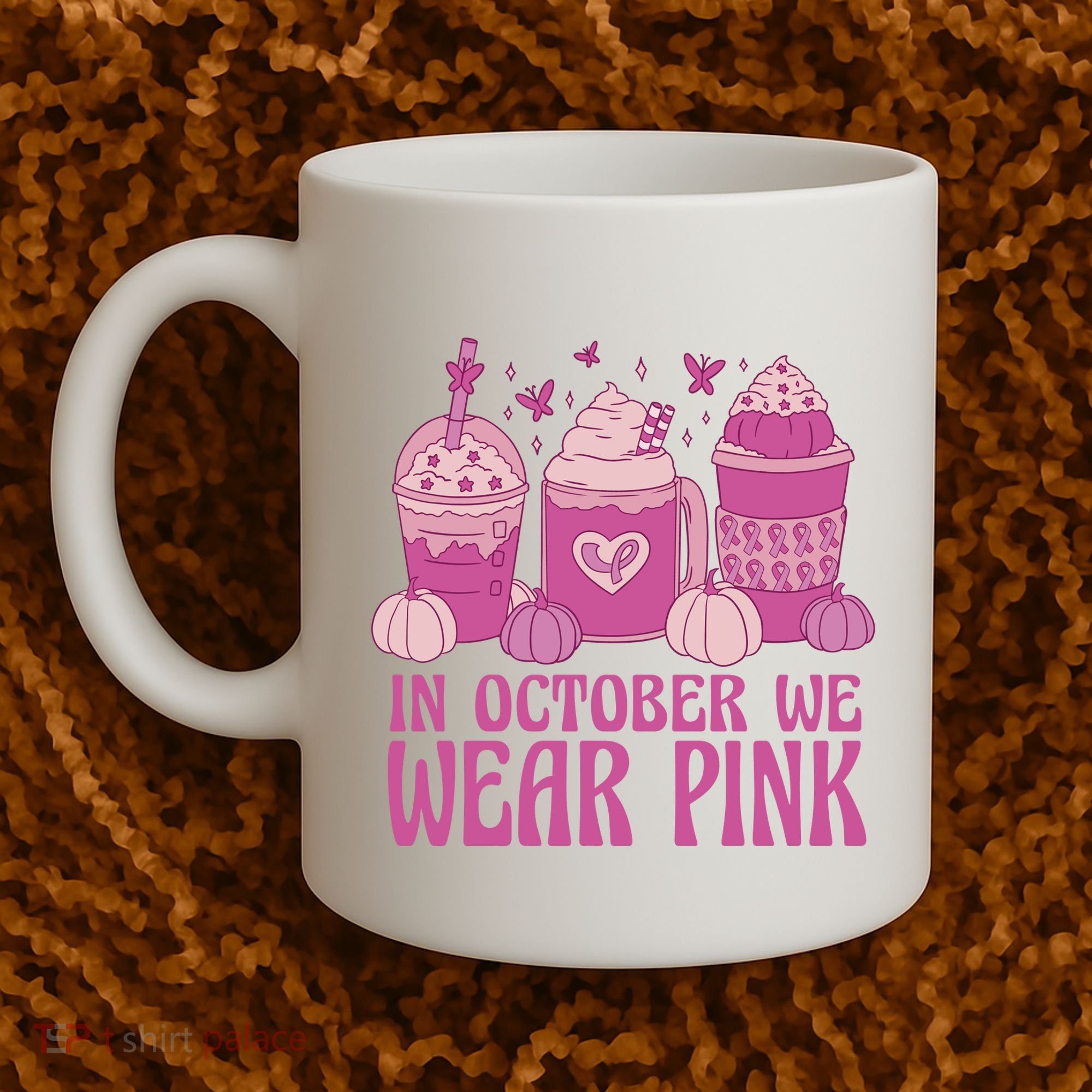 In October We Wear Pink Autumn Pumpkin Coffee Coffee Mug