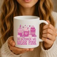 In October We Wear Pink Autumn Pumpkin Coffee Coffee Mug thumb 3