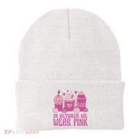 In October We Wear Pink Autumn Pumpkin Coffee Beanie thumb 0