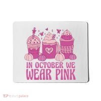 In October We Wear Pink Autumn Pumpkin Coffee Mousepad thumb 0