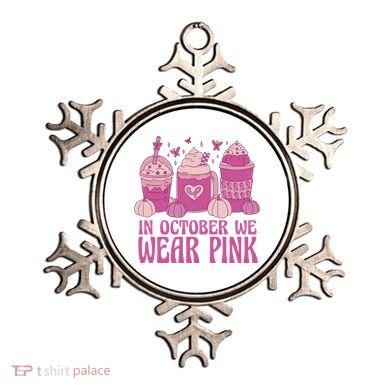 In October We Wear Pink Autumn Pumpkin Coffee Ornament