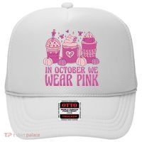 In October We Wear Pink Autumn Pumpkin Coffee Hat thumb 0