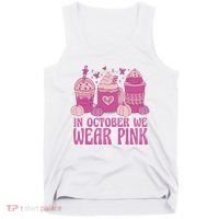 In October We Wear Pink Autumn Pumpkin Coffee Tank Top thumb 0