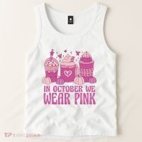 In October We Wear Pink Autumn Pumpkin Coffee Tank Top thumb 2