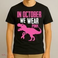 In October We Wear Pink Breast Cancer Awareness Boy Kids T-Shirt thumb 3