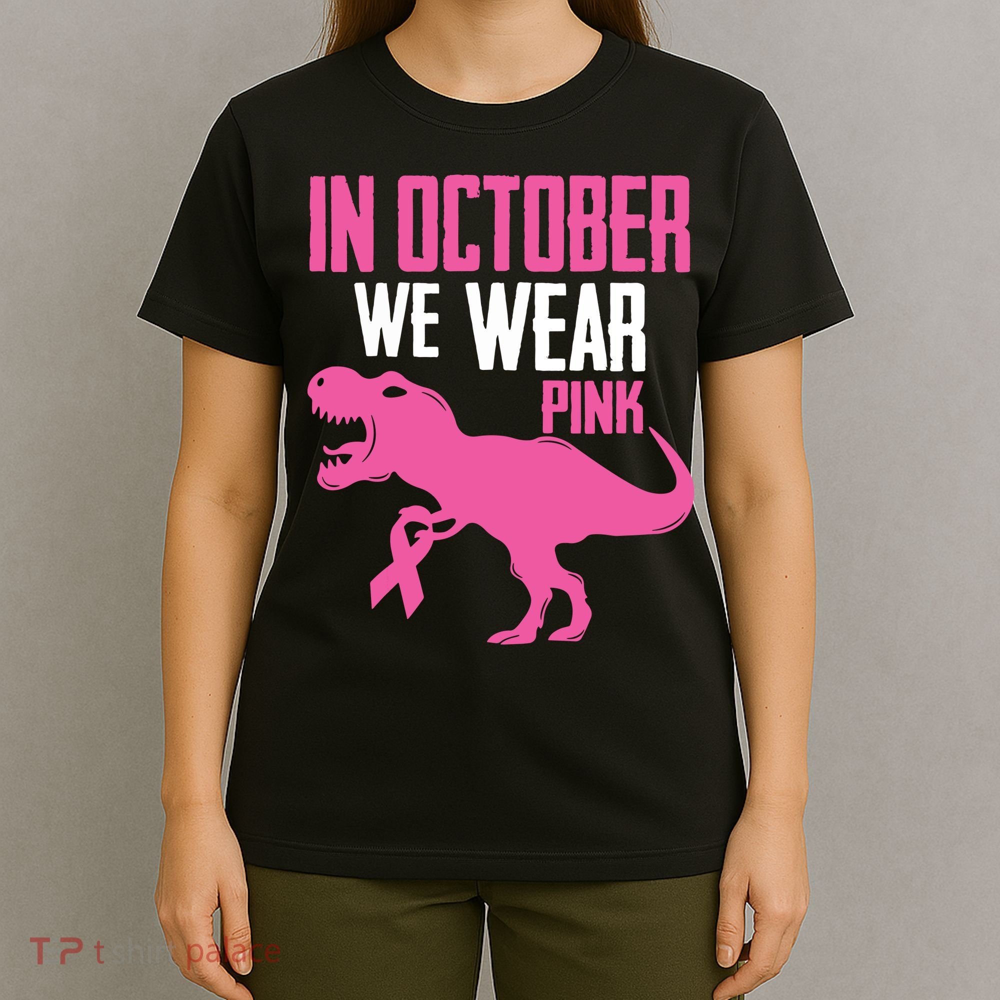 In October We Wear Pink Breast Cancer Awareness Boy Kids T-Shirt