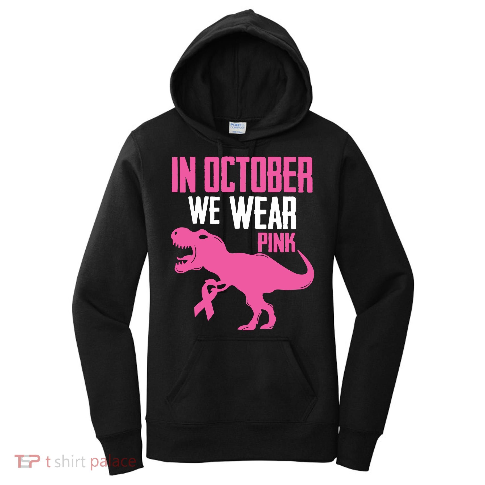 In October We Wear Pink Breast Cancer Awareness Boy Kids Women's Hoodie