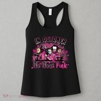 In October We Wear Pink Scary Movies Breast Cancer Women's Tank Top thumb 3