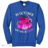 In October We Wear Breast Cancer Awareness October Gift Sweatshirt thumb 0