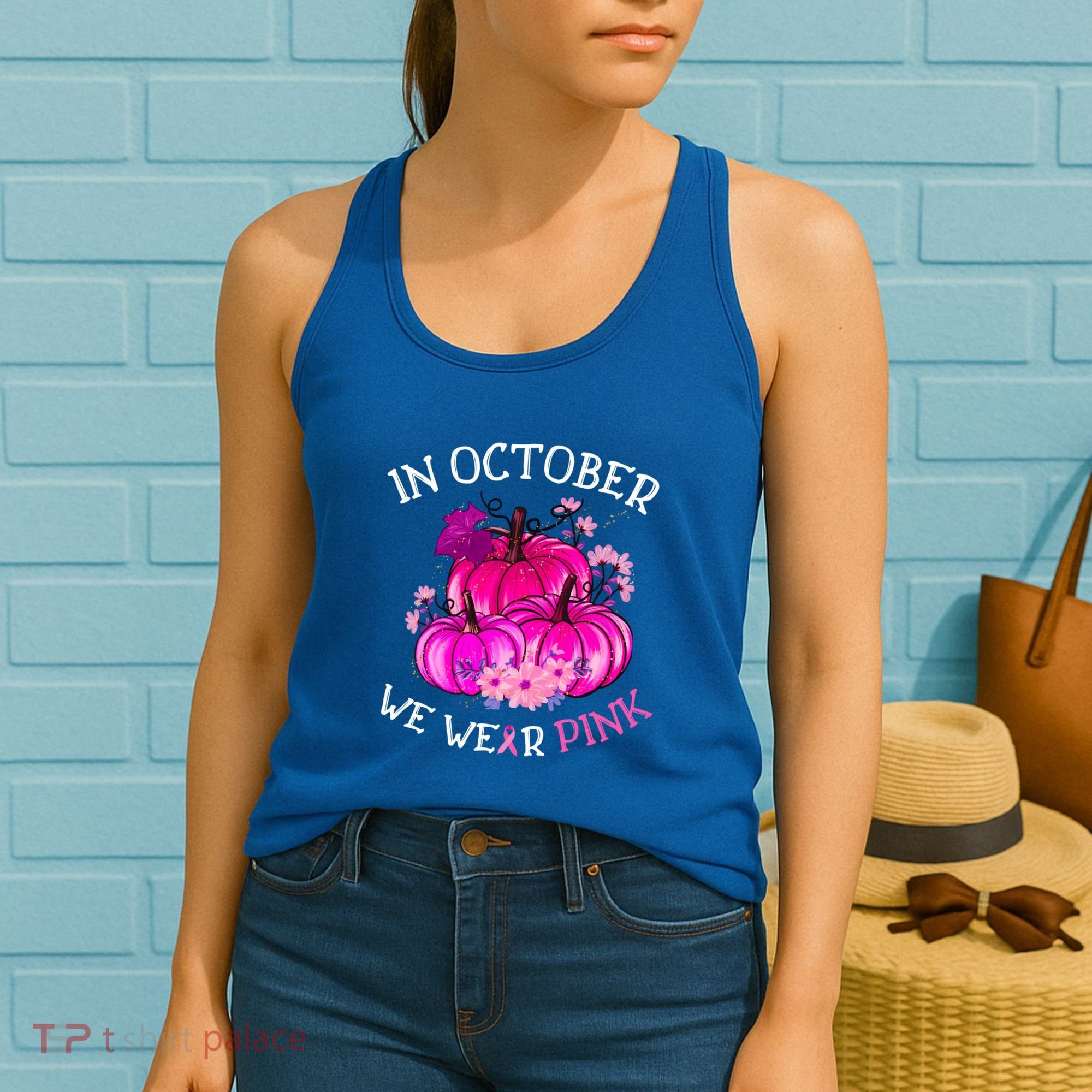 In October We Wear Breast Cancer Awareness October Gift Women's Tank Top