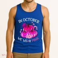 In October We Wear Breast Cancer Awareness October Gift Tank Top thumb 3