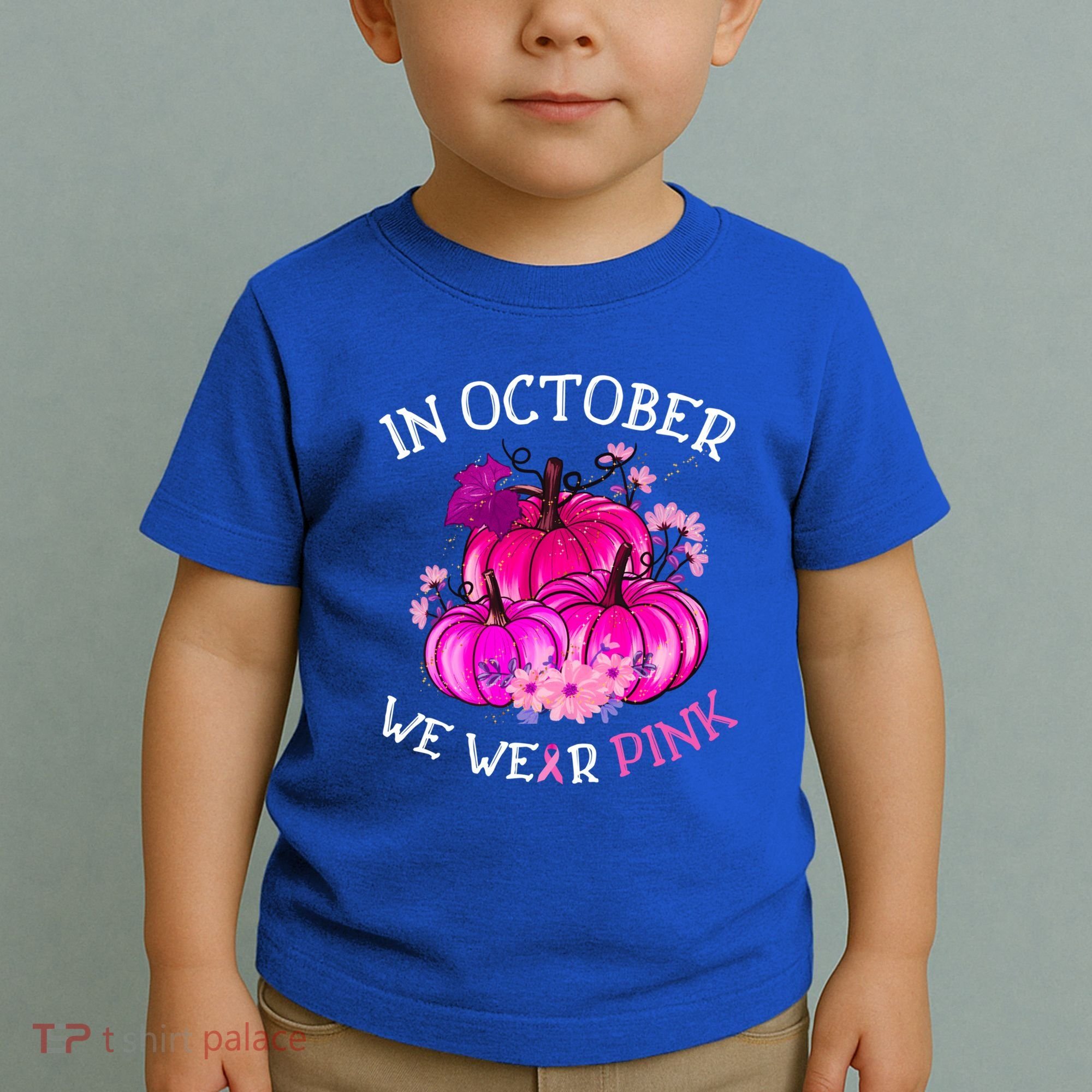 In October We Wear Breast Cancer Awareness October Gift Toddler T-Shirt