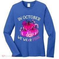 In October We Wear Breast Cancer Awareness October Gift Women's Long Sleeve Shirt thumb 0