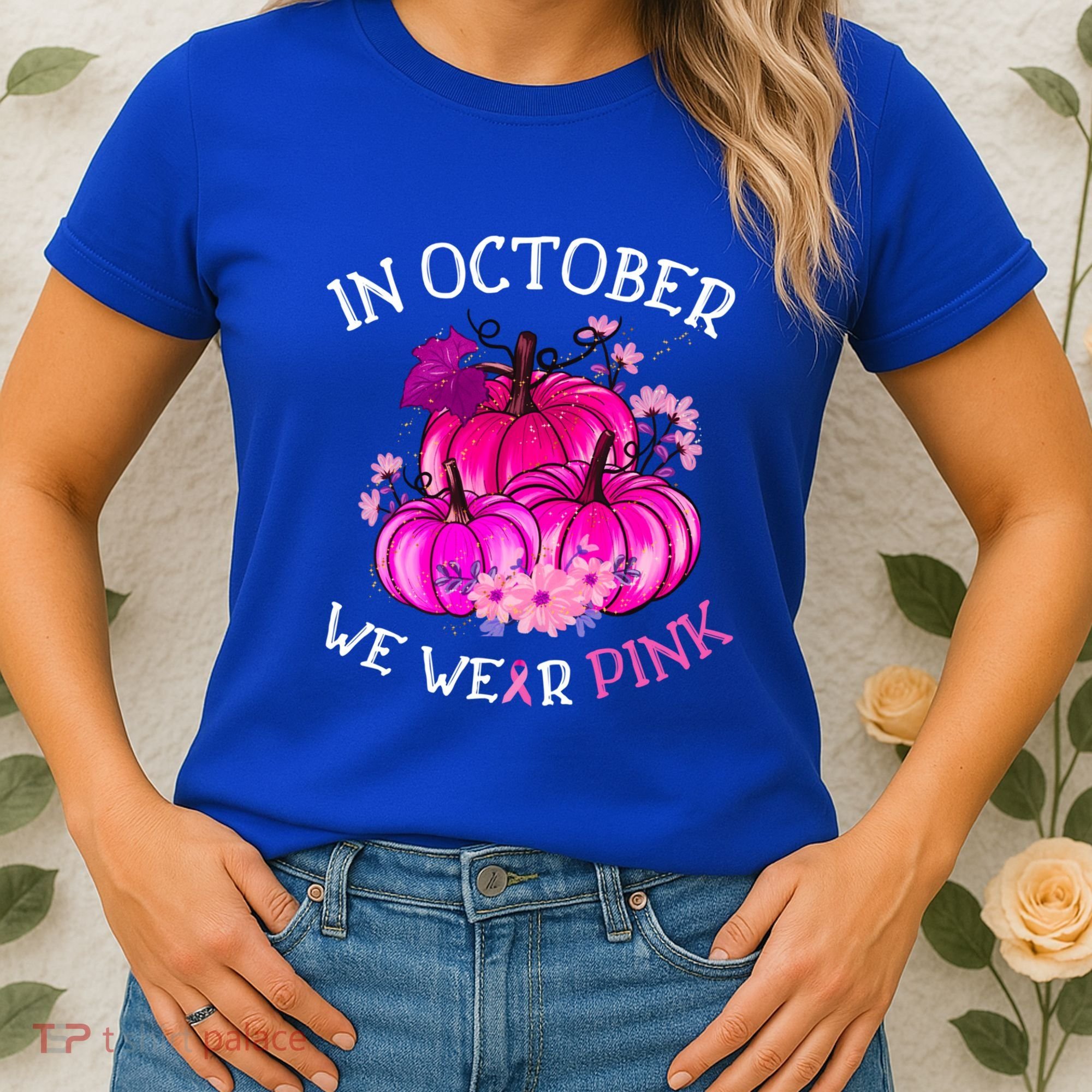 In October We Wear Breast Cancer Awareness October Gift Women's T-Shirt