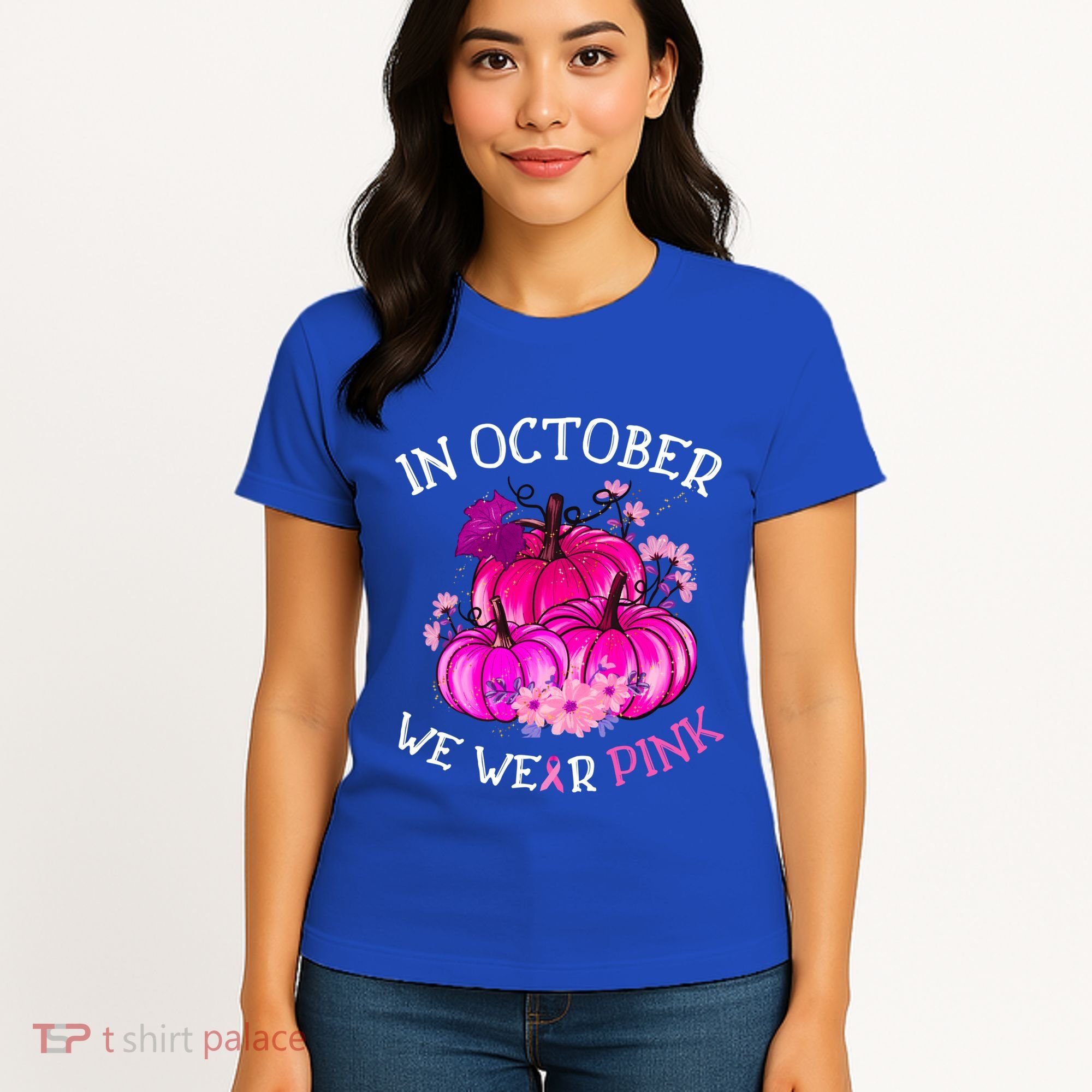 In October We Wear Breast Cancer Awareness October Gift Women's T-Shirt