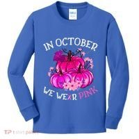 In October We Wear Breast Cancer Awareness October Gift Kids Long Sleeve Shirt thumb 0