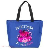 In October We Wear Breast Cancer Awareness October Gift Tote Bag thumb 0