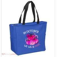 In October We Wear Breast Cancer Awareness October Gift Tote Bag thumb 2