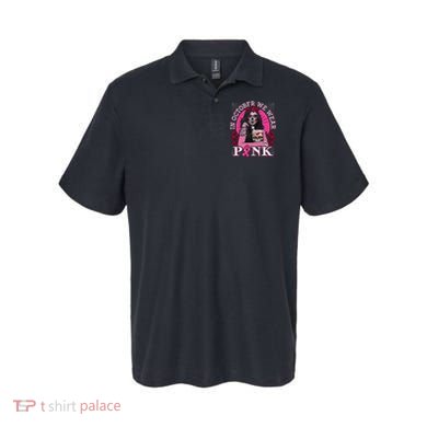 In October We Wear Breast Cancer Halloween Skull Polo