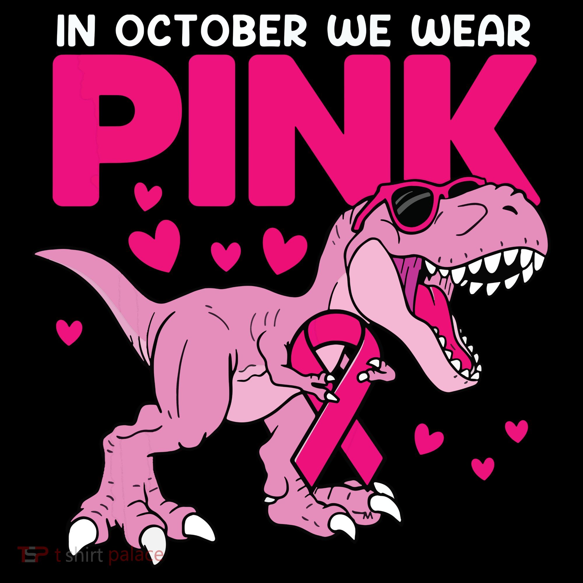 In October We Wear Pink Dinosaur T Rex Breast Cancer Coffee Mug