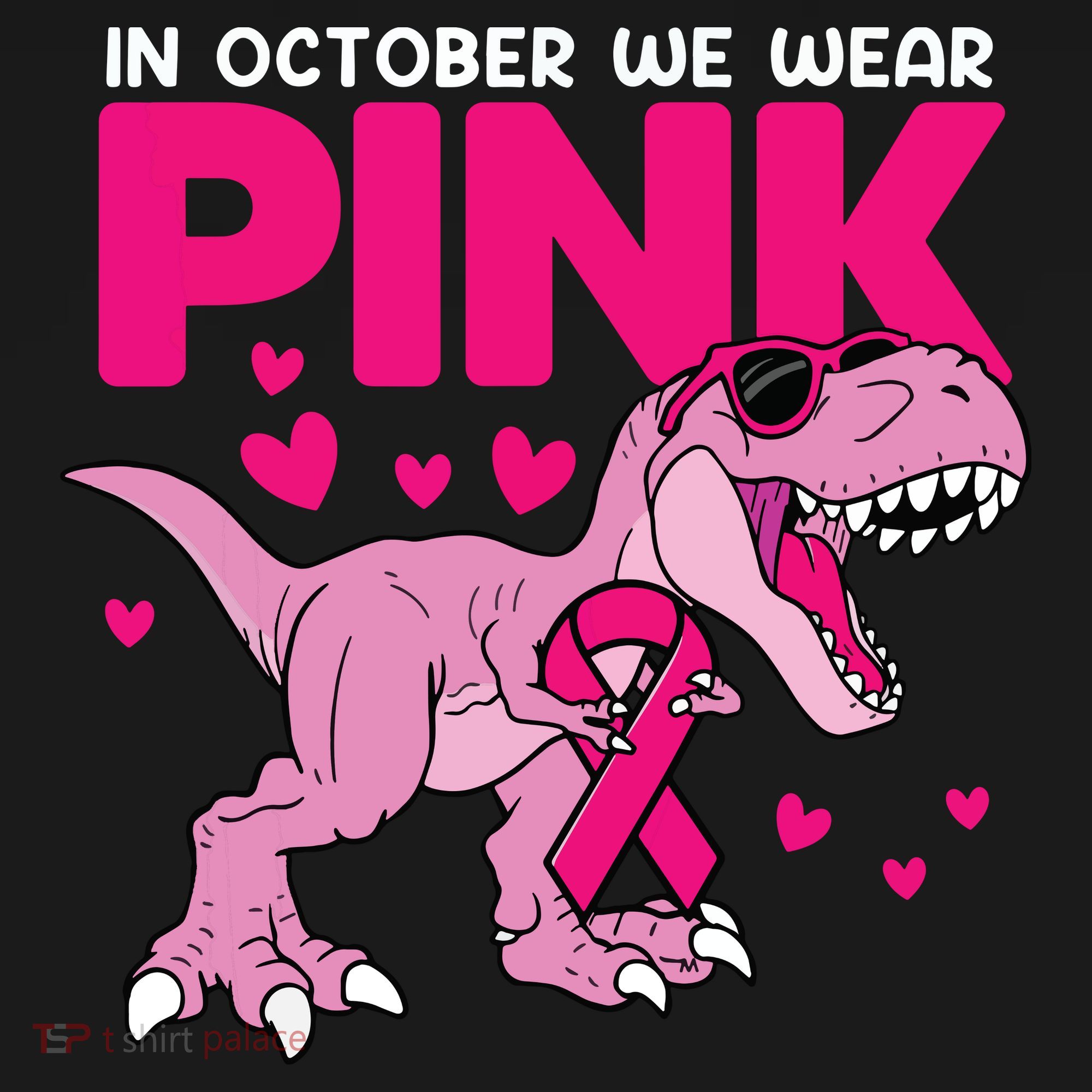 In October We Wear Pink Dinosaur T Rex Breast Cancer Mousepad