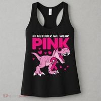 In October We Wear Pink Dinosaur T Rex Breast Cancer Women's Tank Top thumb 3
