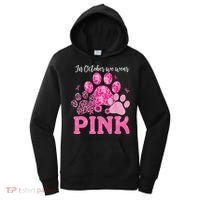 In October We Wear Pink Dog Cat Paw Breast Cancer Awareness Women's Hoodie thumb 0