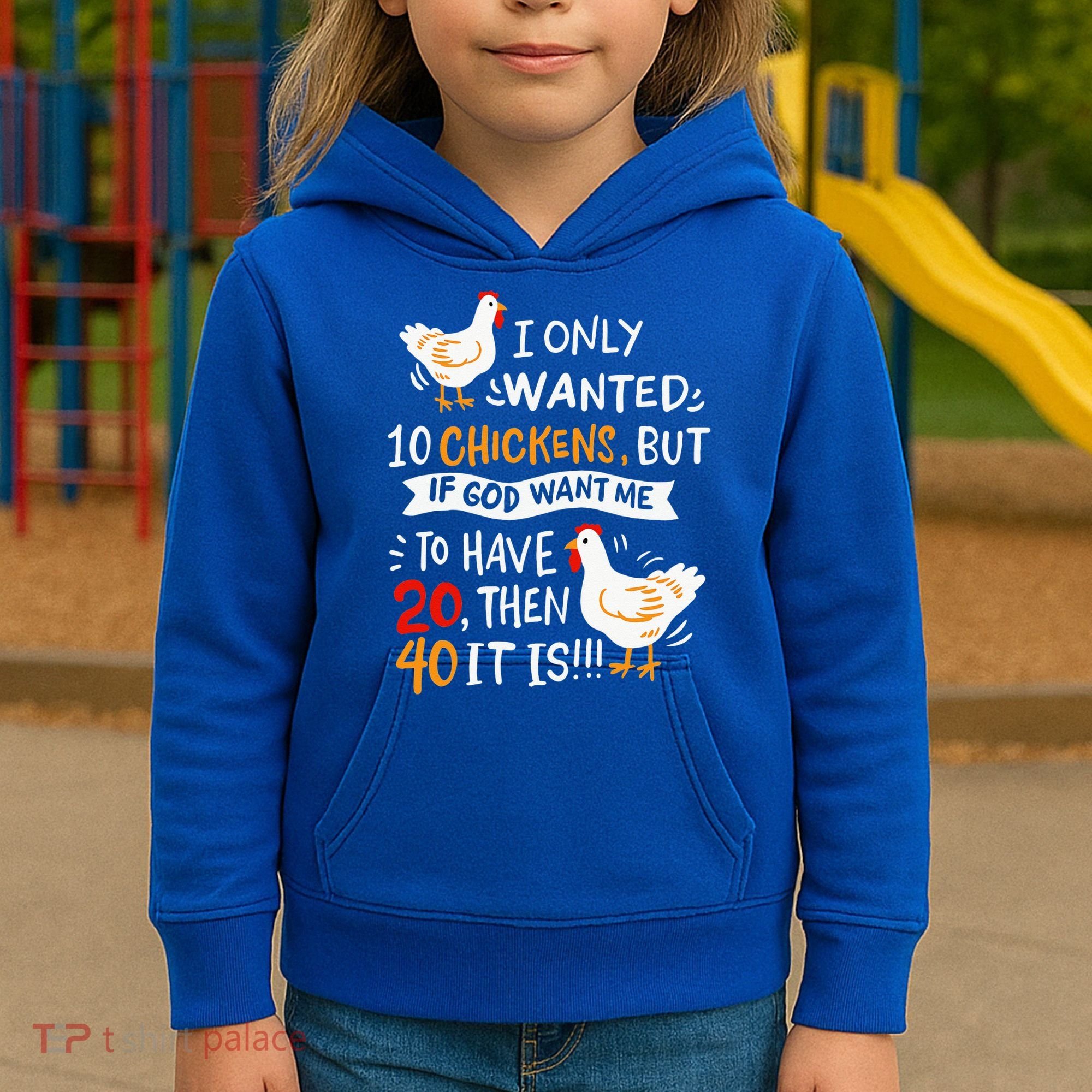 I Only Wanted 10 Chickens Crazy Chicken Farmer Kids Hoodie