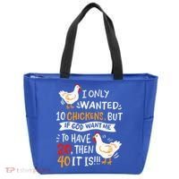 I Only Wanted 10 Chickens Crazy Chicken Farmer Tote Bag thumb 0