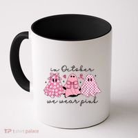 In October We Wear Cute Ghost S Cute Gift Coffee Mug thumb 0