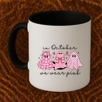 In October We Wear Cute Ghost S Cute Gift Coffee Mug thumb 2