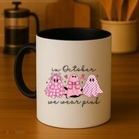 In October We Wear Cute Ghost S Cute Gift Coffee Mug thumb 4