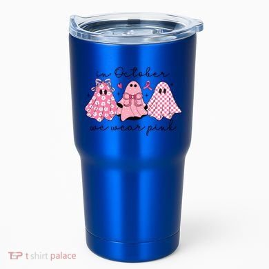 In October We Wear Cute Ghost S Cute Gift Tumbler
