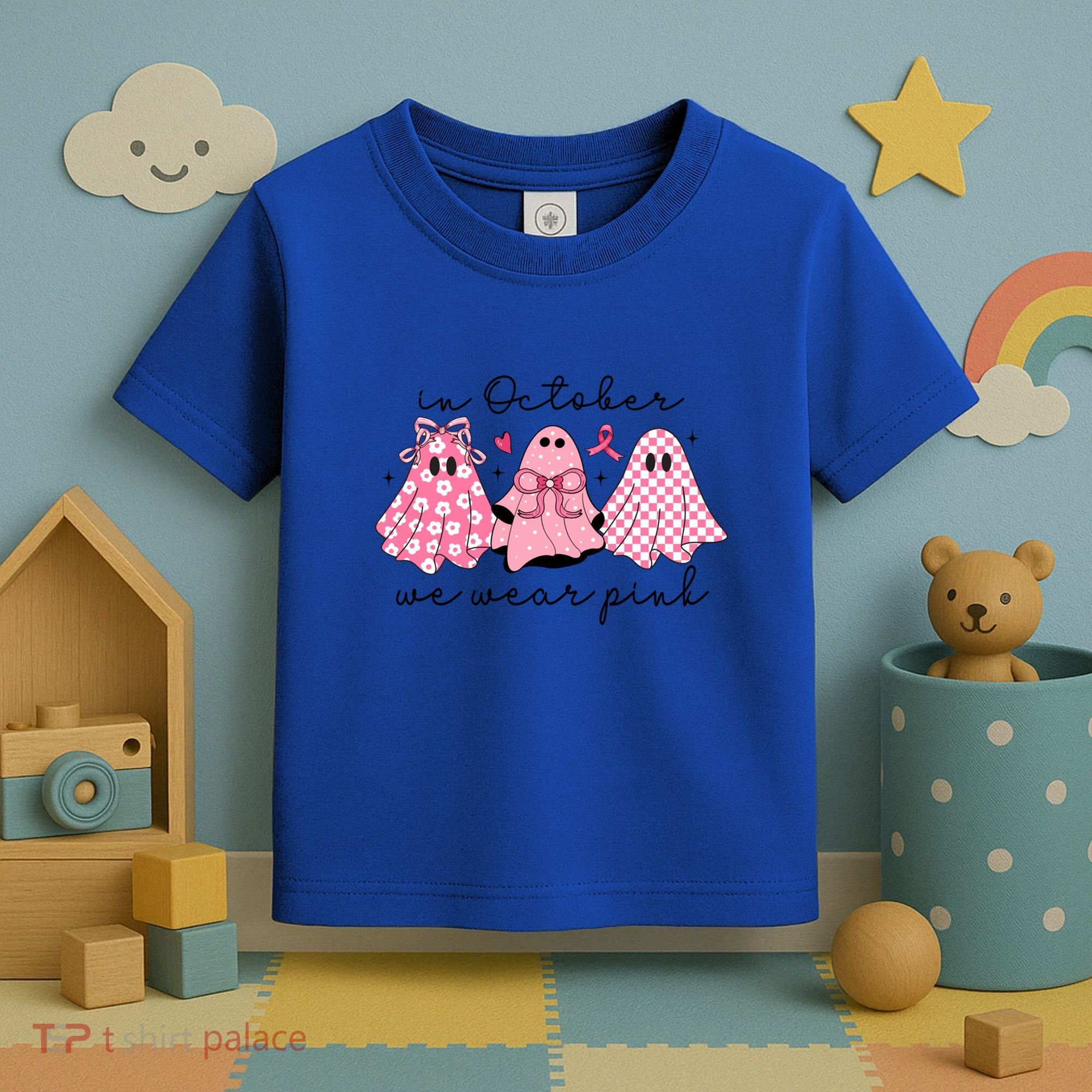 In October We Wear Cute Ghost S Cute Gift Toddler T-Shirt