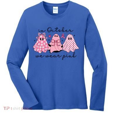In October We Wear Cute Ghost S Cute Gift Women's Long Sleeve Shirt